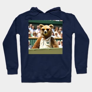 Teddy bear watching tennis at Wimbledon center court Hoodie